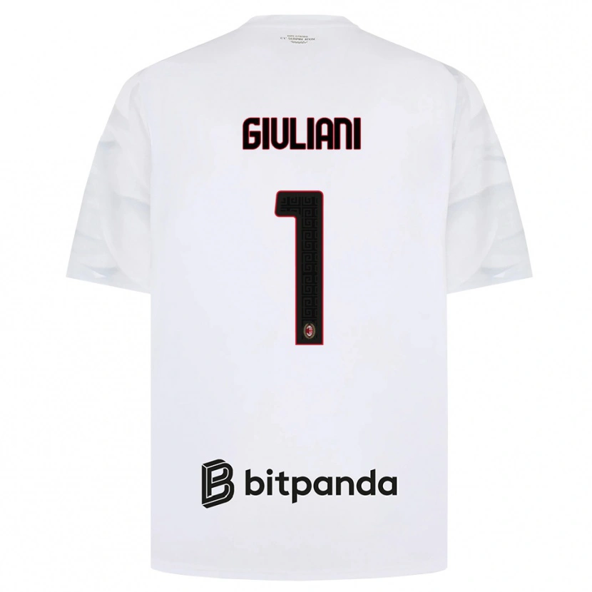 Danxen Hombre Camiseta Laura Giuliani #1 Blanco Rojo Negro 2ª Equipación 2026/27 La Camisa