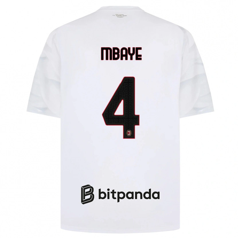 Danxen Hombre Camiseta Astin Mbaye #4 Blanco Rojo Negro 2ª Equipación 2026/27 La Camisa