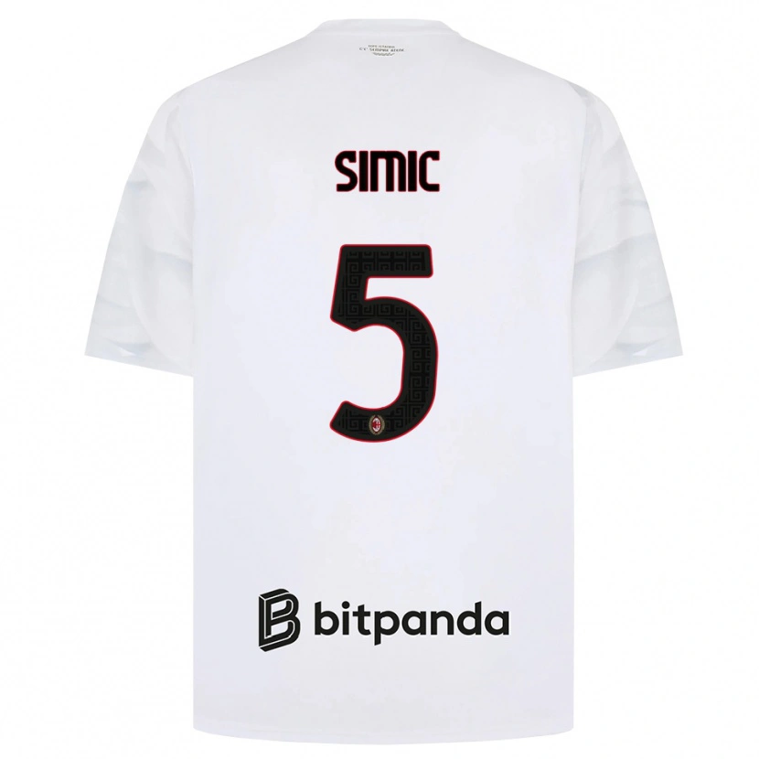 Danxen Hombre Camiseta Jan-Carlo Simic #5 Blanco Rojo Negro 2ª Equipación 2026/27 La Camisa