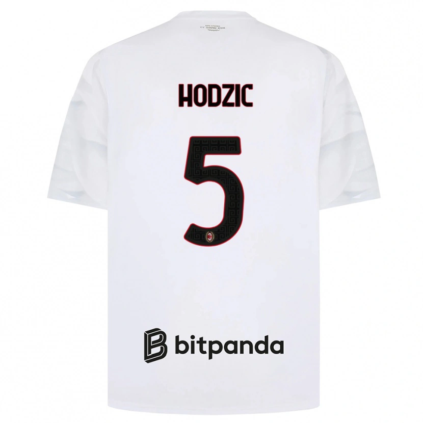 Danxen Hombre Camiseta Demirel Hodzic #5 Blanco Rojo Negro 2ª Equipación 2026/27 La Camisa
