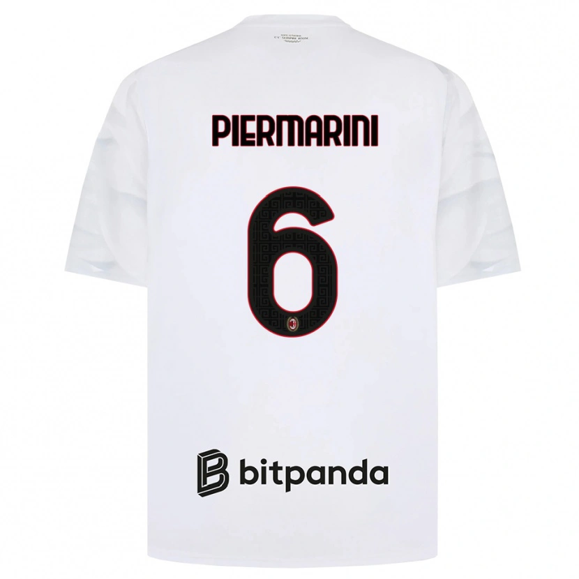 Danxen Hombre Camiseta Mattia Piermarini #6 Blanco Rojo Negro 2ª Equipación 2026/27 La Camisa