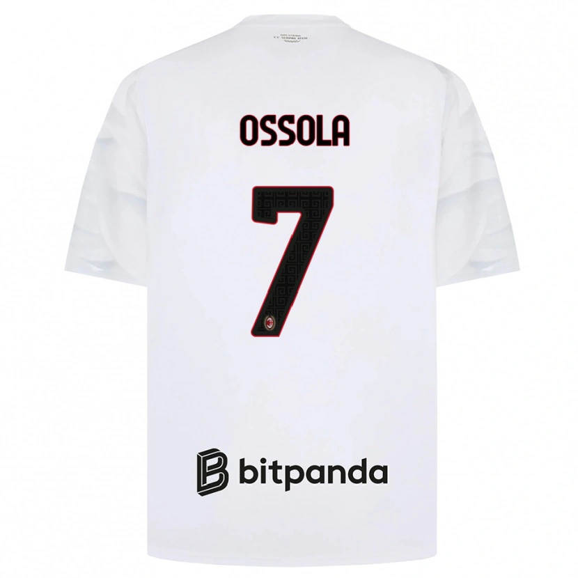 Danxen Hombre Camiseta Lorenzo Ossola #7 Blanco Rojo Negro 2ª Equipación 2026/27 La Camisa