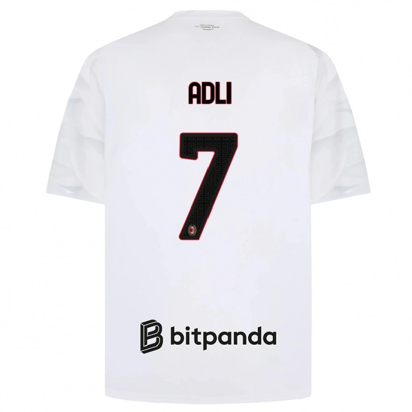 Danxen Hombre Camiseta Yacine Adli #7 Blanco Rojo Negro 2ª Equipación 2026/27 La Camisa