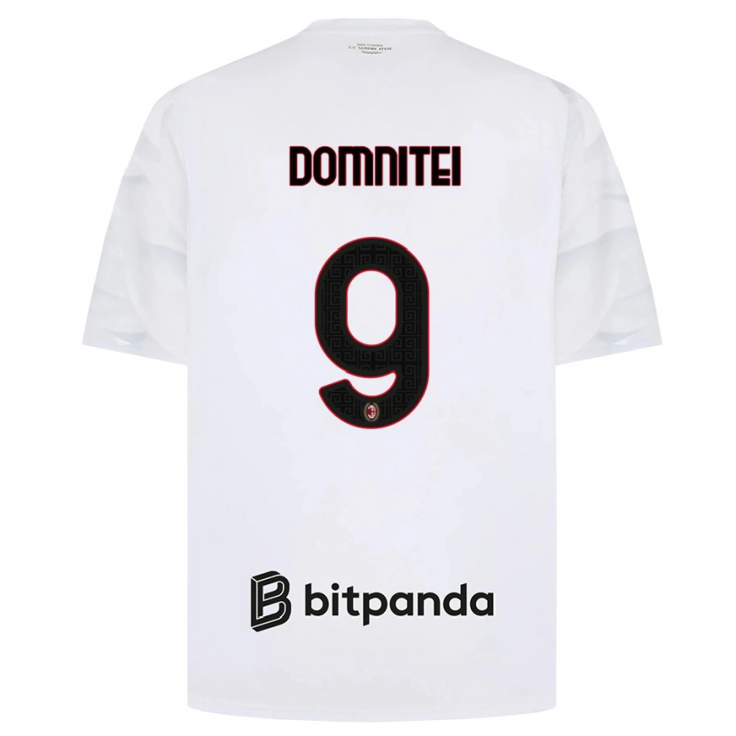 Danxen Hombre Camiseta Francesco Domniței #9 Blanco Rojo Negro 2ª Equipación 2026/27 La Camisa