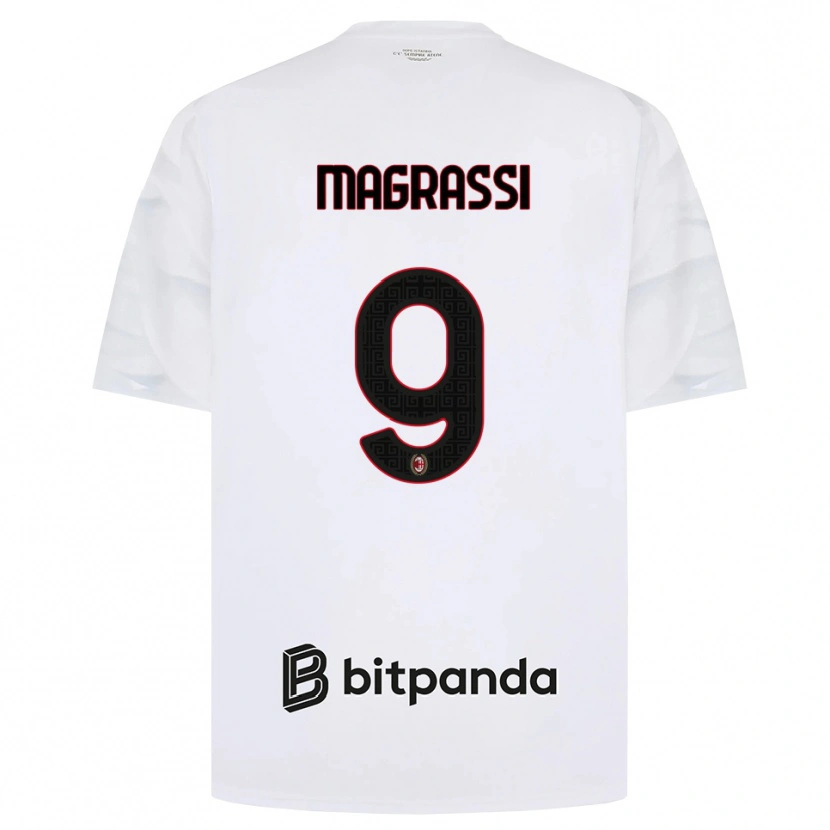 Danxen Hombre Camiseta Andrea Magrassi #9 Blanco Rojo Negro 2ª Equipación 2026/27 La Camisa