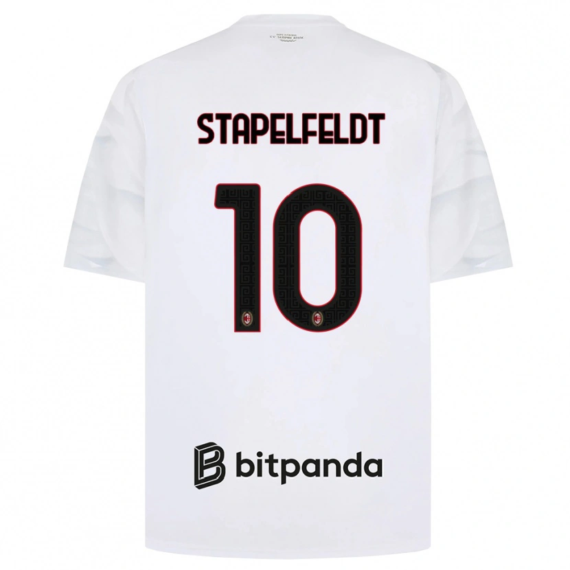 Danxen Hombre Camiseta Nina Stapelfeldt #10 Blanco Rojo Negro 2ª Equipación 2026/27 La Camisa