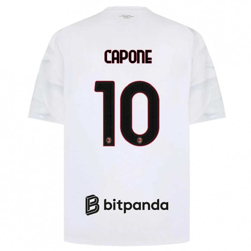 Danxen Hombre Camiseta Andrea Capone #10 Blanco Rojo Negro 2ª Equipación 2026/27 La Camisa