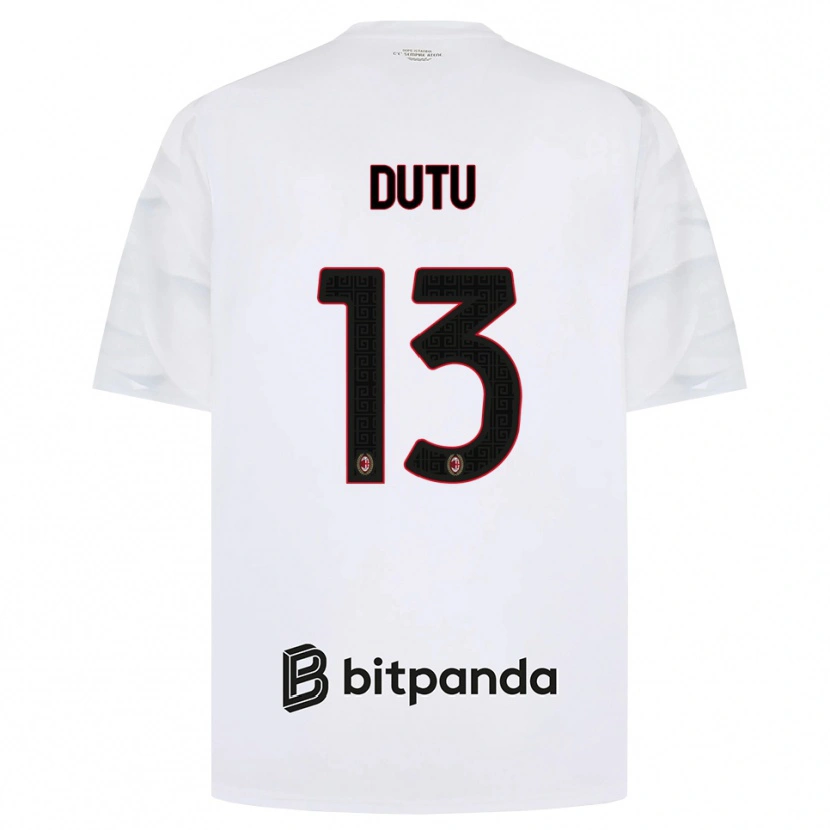 Danxen Hombre Camiseta Matteo Dutu #13 Blanco Rojo Negro 2ª Equipación 2026/27 La Camisa