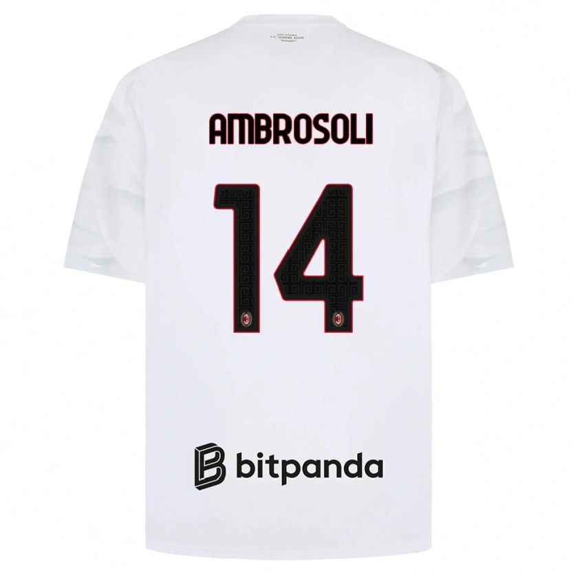 Danxen Hombre Camiseta Pietro Ambrosoli #14 Blanco Rojo Negro 2ª Equipación 2026/27 La Camisa