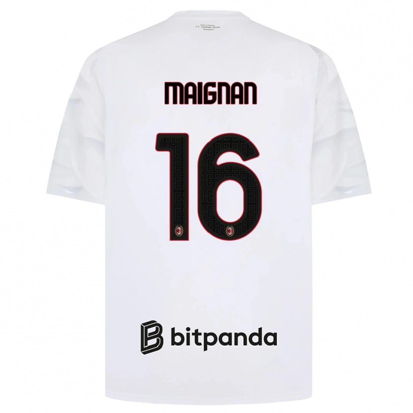 Danxen Hombre Camiseta Mike Maignan #16 Blanco Rojo Negro 2ª Equipación 2026/27 La Camisa