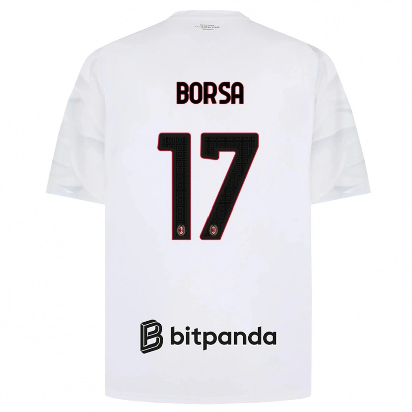 Danxen Hombre Camiseta Gabriele Borsa #17 Blanco Rojo Negro 2ª Equipación 2026/27 La Camisa