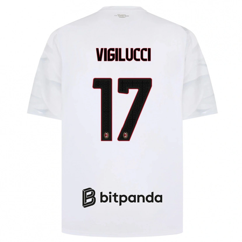 Danxen Hombre Camiseta Valery Vigilucci #17 Blanco Rojo Negro 2ª Equipación 2026/27 La Camisa