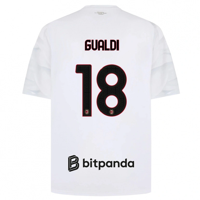 Danxen Hombre Camiseta Andrea Gualdi #18 Blanco Rojo Negro 2ª Equipación 2026/27 La Camisa