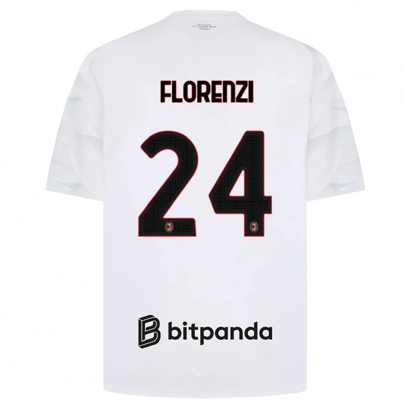 Danxen Hombre Camiseta Alessandro Florenzi #24 Blanco Rojo Negro 2ª Equipación 2026/27 La Camisa