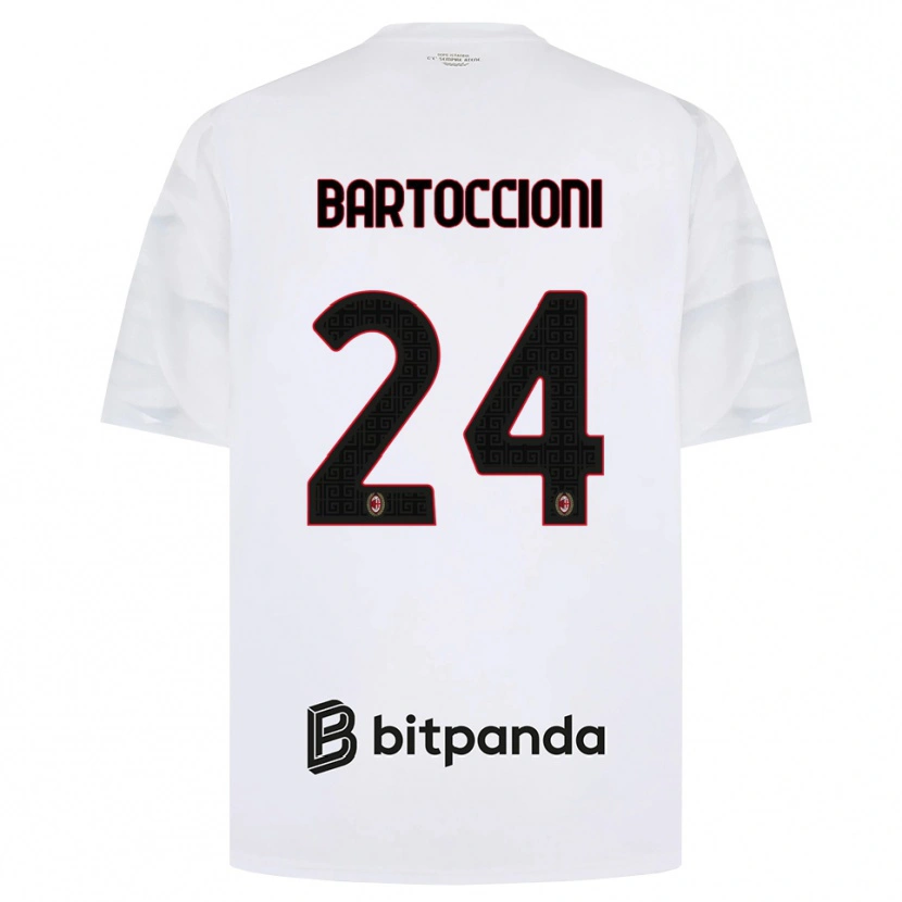 Danxen Hombre Camiseta Andrea Bartoccioni #24 Blanco Rojo Negro 2ª Equipación 2026/27 La Camisa