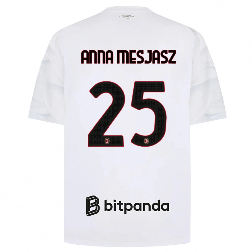 Danxen Hombre Camiseta Małgorzata Anna Mesjasz #25 Blanco Rojo Negro 2ª Equipación 2026/27 La Camisa