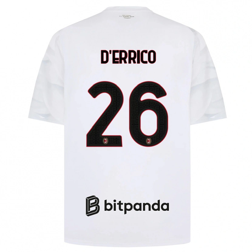Danxen Hombre Camiseta Leonardo D'errico #26 Blanco Rojo Negro 2ª Equipación 2026/27 La Camisa