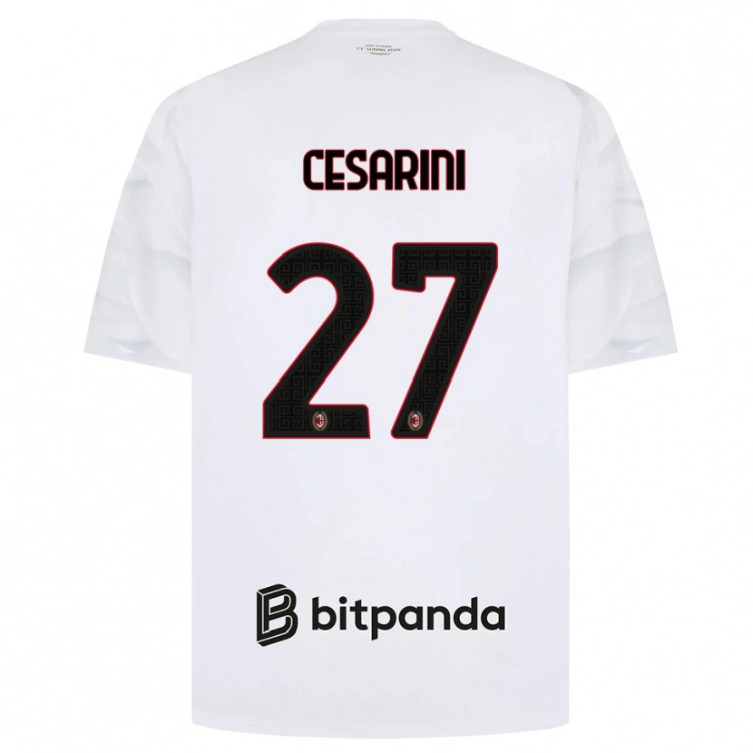 Danxen Hombre Camiseta Erin Maria Patrizia Cesarini #27 Blanco Rojo Negro 2ª Equipación 2026/27 La Camisa