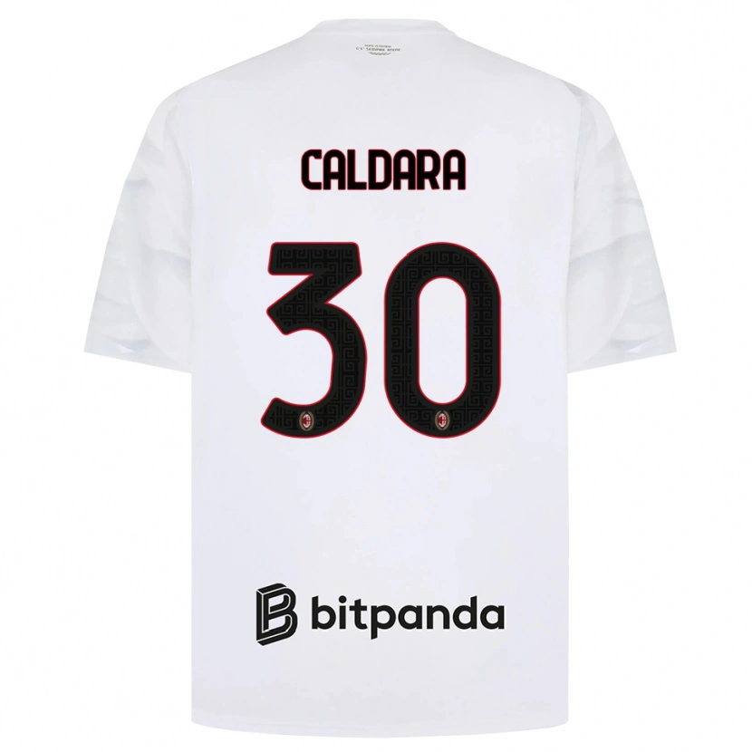 Danxen Hombre Camiseta Mattia Caldara #30 Blanco Rojo Negro 2ª Equipación 2026/27 La Camisa
