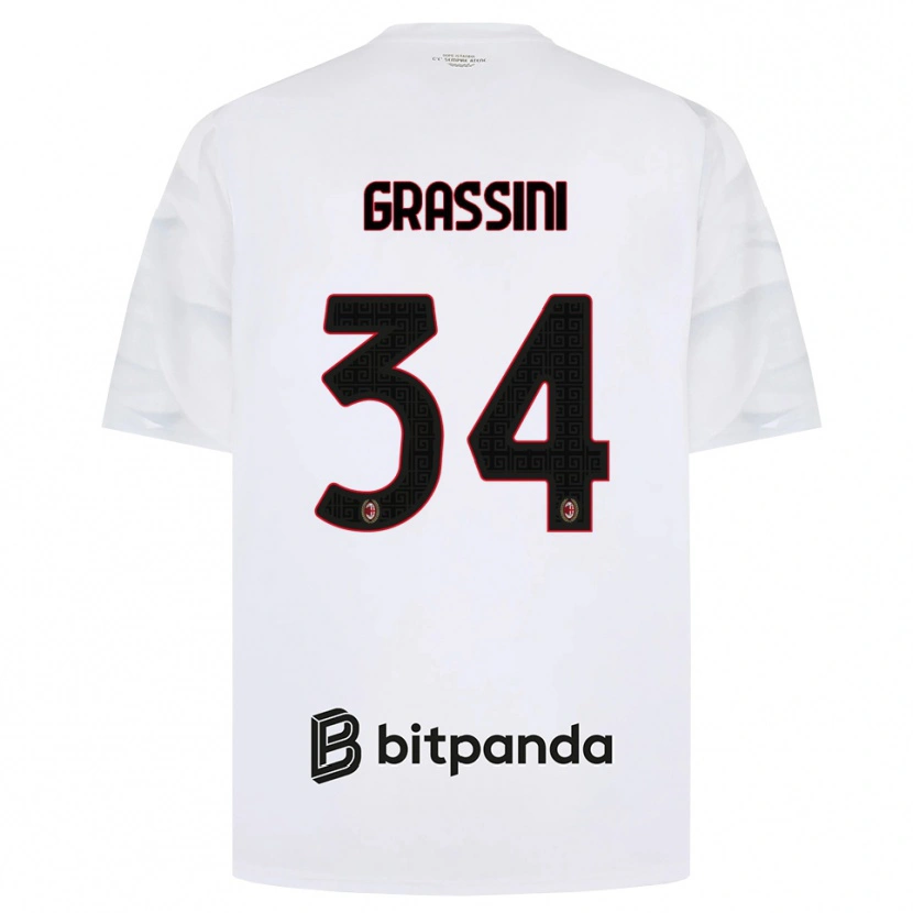 Danxen Hombre Camiseta Riccardo Grassini #34 Blanco Rojo Negro 2ª Equipación 2026/27 La Camisa