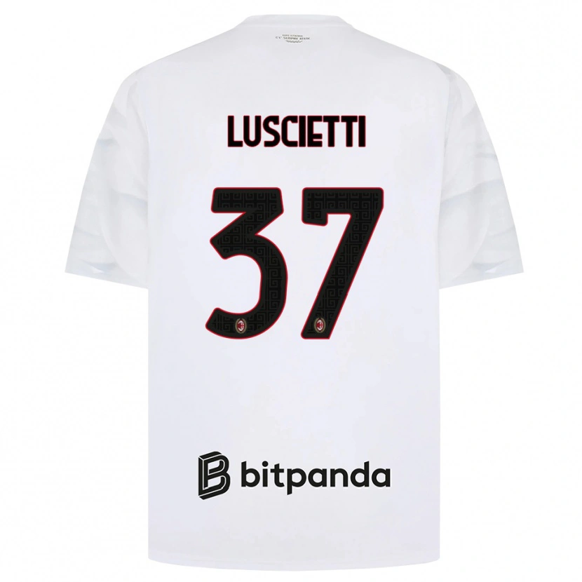 Danxen Hombre Camiseta Abebe Luscietti #37 Blanco Rojo Negro 2ª Equipación 2026/27 La Camisa