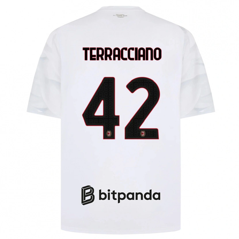 Danxen Hombre Camiseta Filippo Terracciano #42 Blanco Rojo Negro 2ª Equipación 2026/27 La Camisa