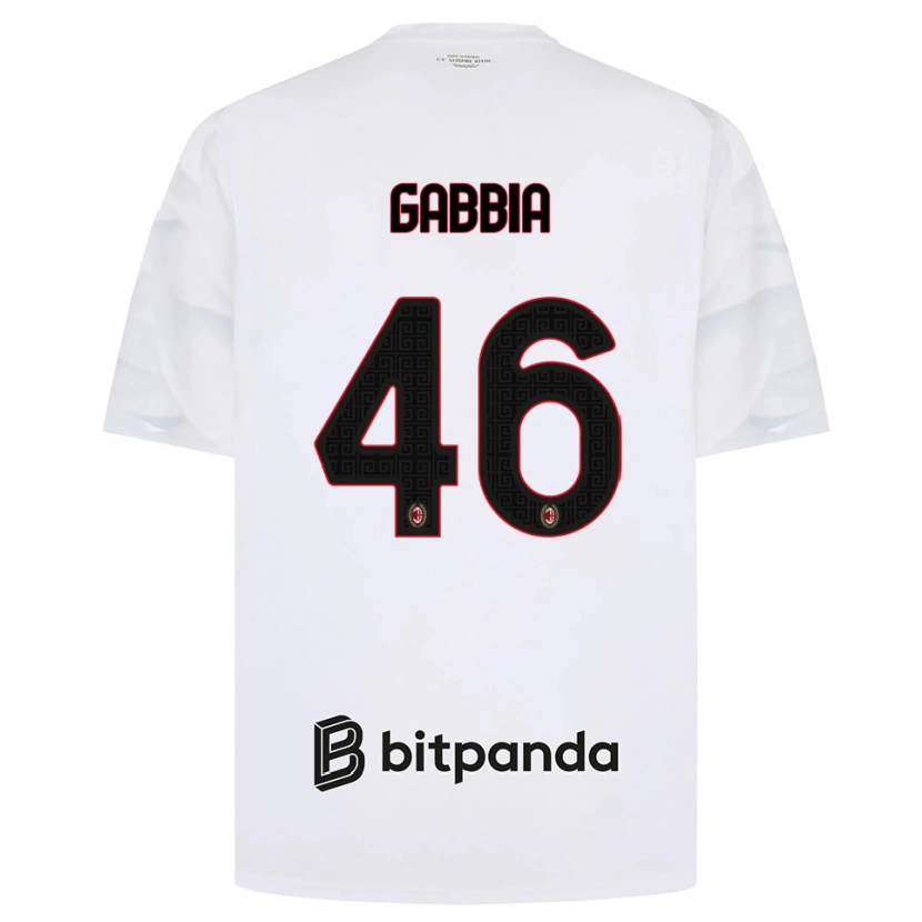 Danxen Hombre Camiseta Matteo Gabbia #46 Blanco Rojo Negro 2ª Equipación 2026/27 La Camisa