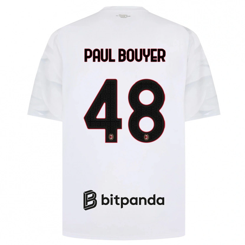 Danxen Hombre Camiseta Léo Paul Bouyer #48 Blanco Rojo Negro 2ª Equipación 2026/27 La Camisa