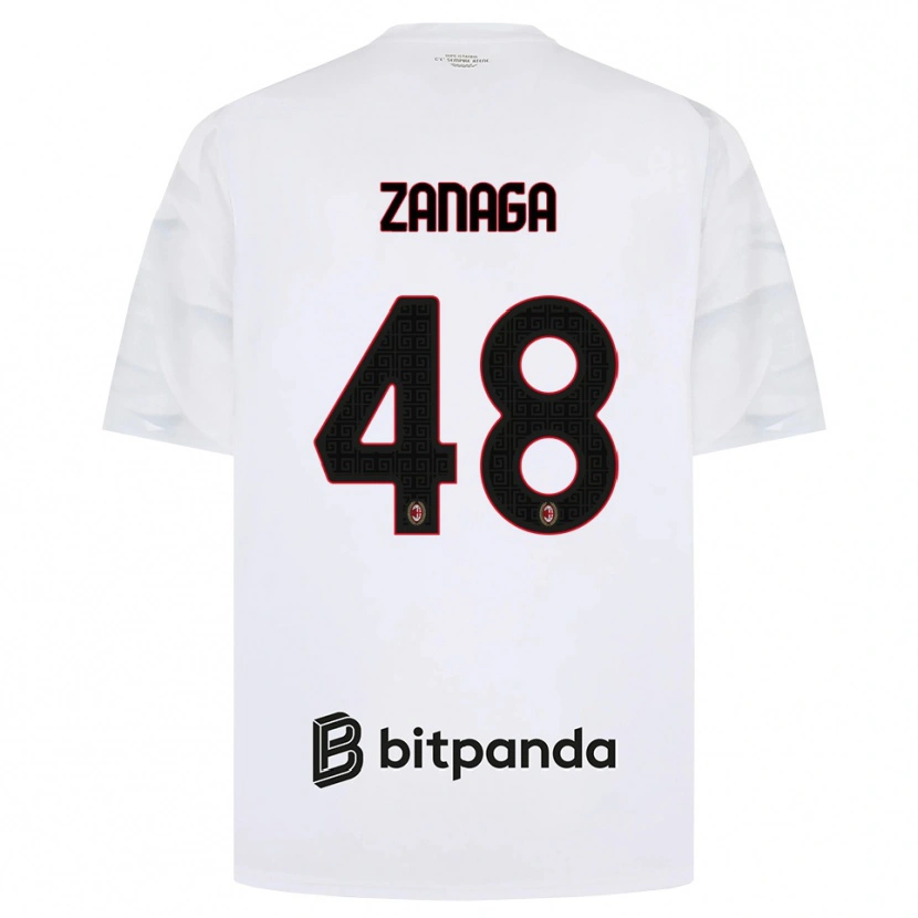 Danxen Hombre Camiseta Edoardo Zanaga #48 Blanco Rojo Negro 2ª Equipación 2026/27 La Camisa