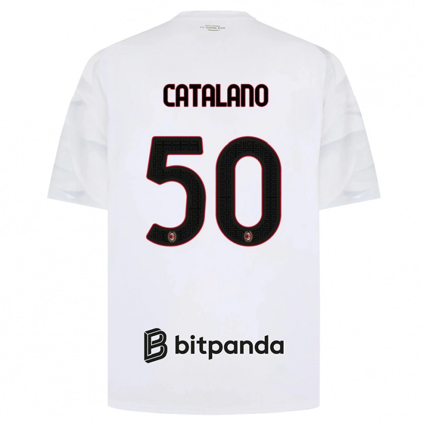 Danxen Hombre Camiseta Alessio Catalano #50 Blanco Rojo Negro 2ª Equipación 2026/27 La Camisa