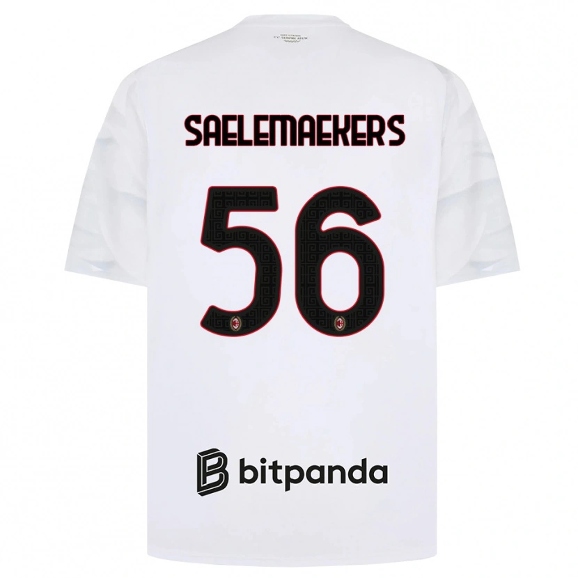 Danxen Hombre Camiseta Alexis Saelemaekers #56 Blanco Rojo Negro 2ª Equipación 2026/27 La Camisa