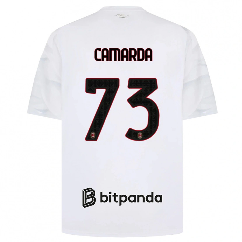 Danxen Hombre Camiseta Francesco Camarda #73 Blanco Rojo Negro 2ª Equipación 2026/27 La Camisa