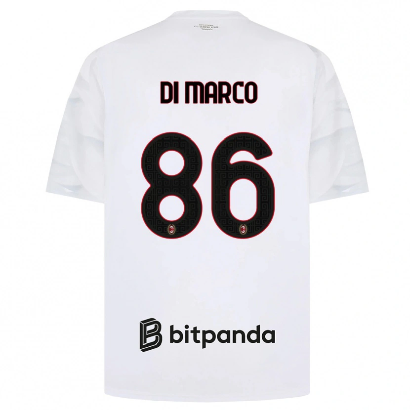 Danxen Hombre Camiseta Luca Di Marco #86 Blanco Rojo Negro 2ª Equipación 2026/27 La Camisa