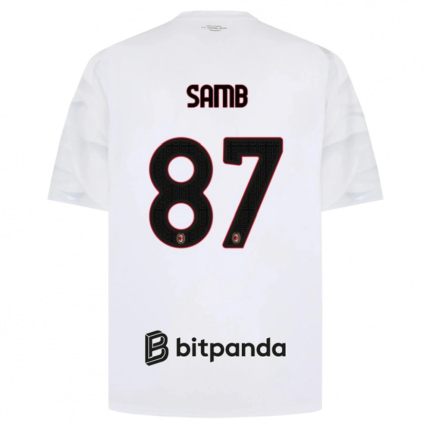 Danxen Hombre Camiseta Ablaye Samb #87 Blanco Rojo Negro 2ª Equipación 2026/27 La Camisa