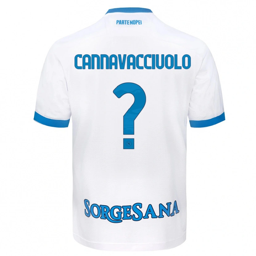 Danxen Hombre Camiseta Luigi Pio Cannavacciuolo #0 Blanco Azul Cielo 2ª Equipación 2026/27 La Camisa