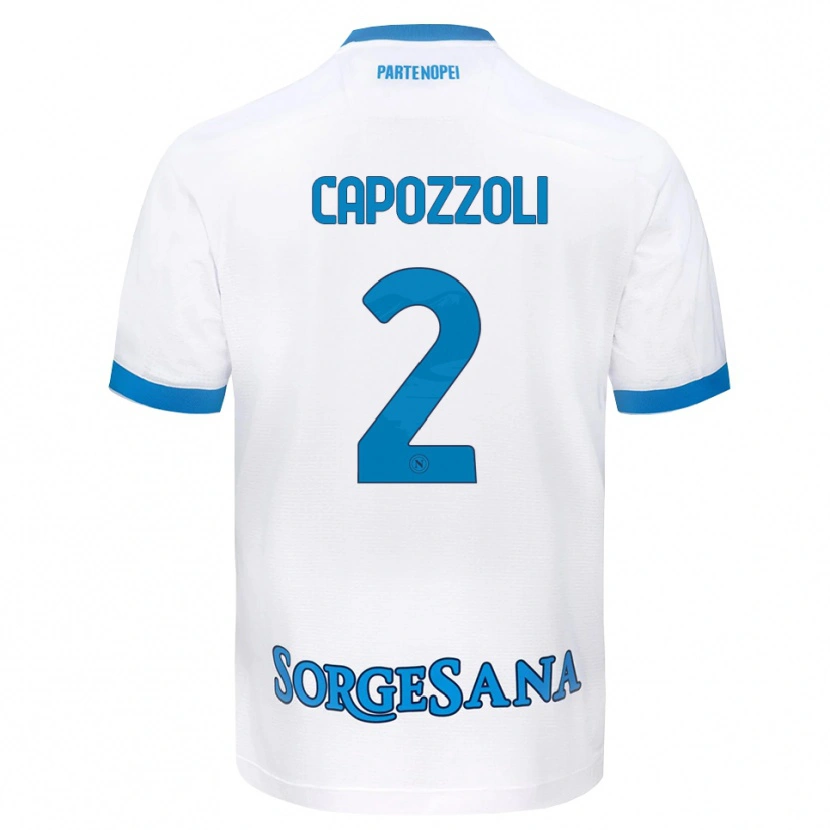 Danxen Hombre Camiseta Emanuele Capozzoli #2 Blanco Azul Cielo 2ª Equipación 2026/27 La Camisa