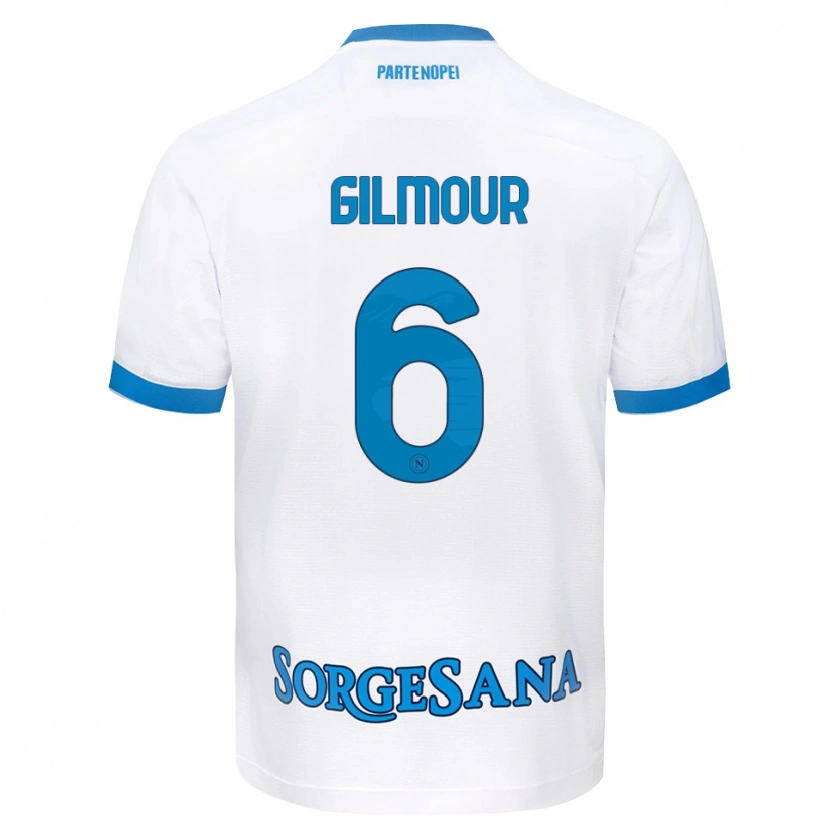 Danxen Hombre Camiseta Billy Gilmour #6 Blanco Azul Cielo 2ª Equipación 2026/27 La Camisa