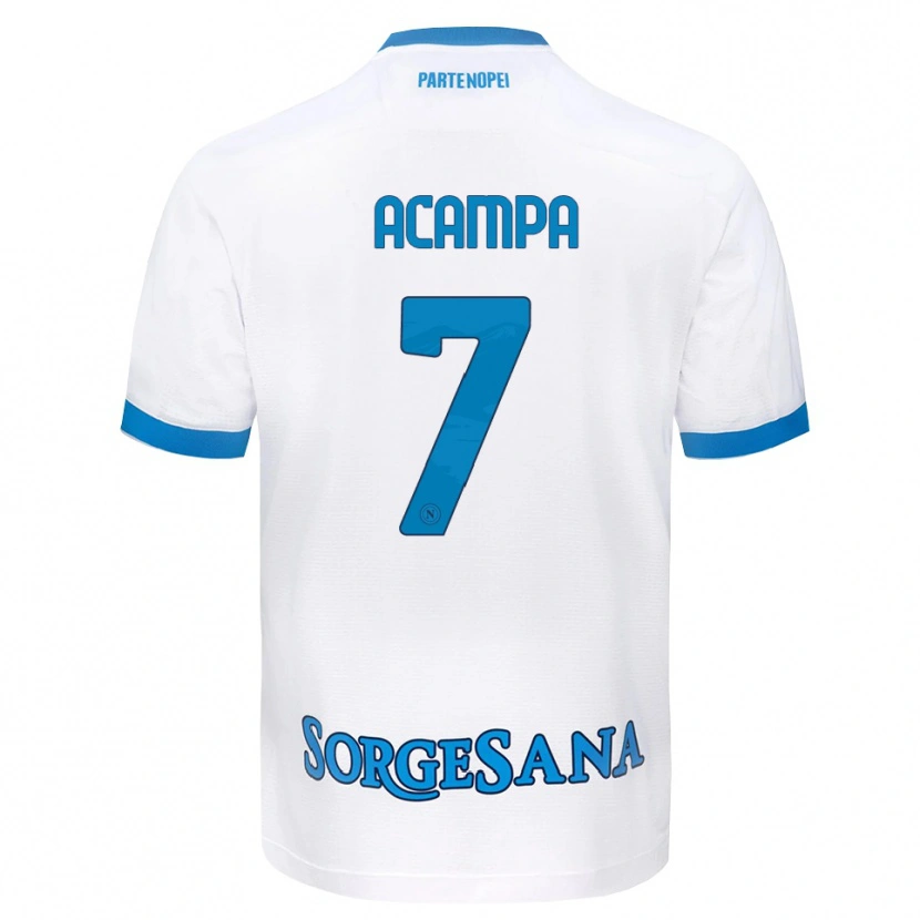 Danxen Hombre Camiseta Davide Acampa #7 Blanco Azul Cielo 2ª Equipación 2026/27 La Camisa