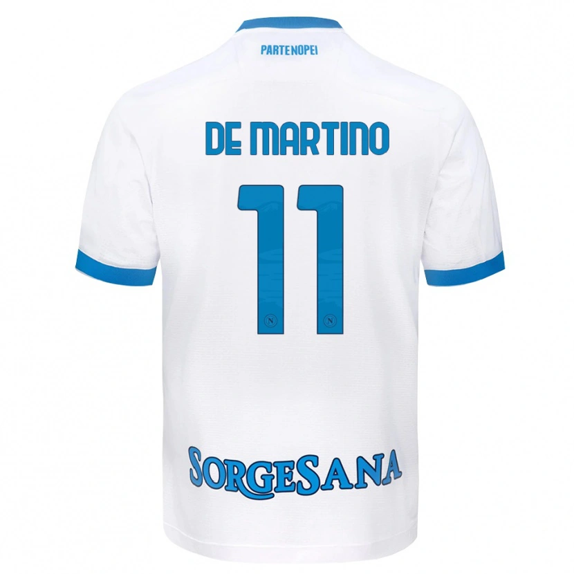 Danxen Hombre Camiseta Giuseppe De Martino #11 Blanco Azul Cielo 2ª Equipación 2026/27 La Camisa
