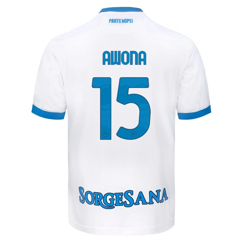 Danxen Hombre Camiseta Aurelle Awona #15 Blanco Azul Cielo 2ª Equipación 2026/27 La Camisa