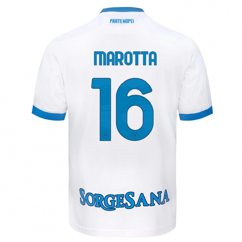 Danxen Hombre Camiseta Gabriele Marotta #16 Blanco Azul Cielo 2ª Equipación 2026/27 La Camisa