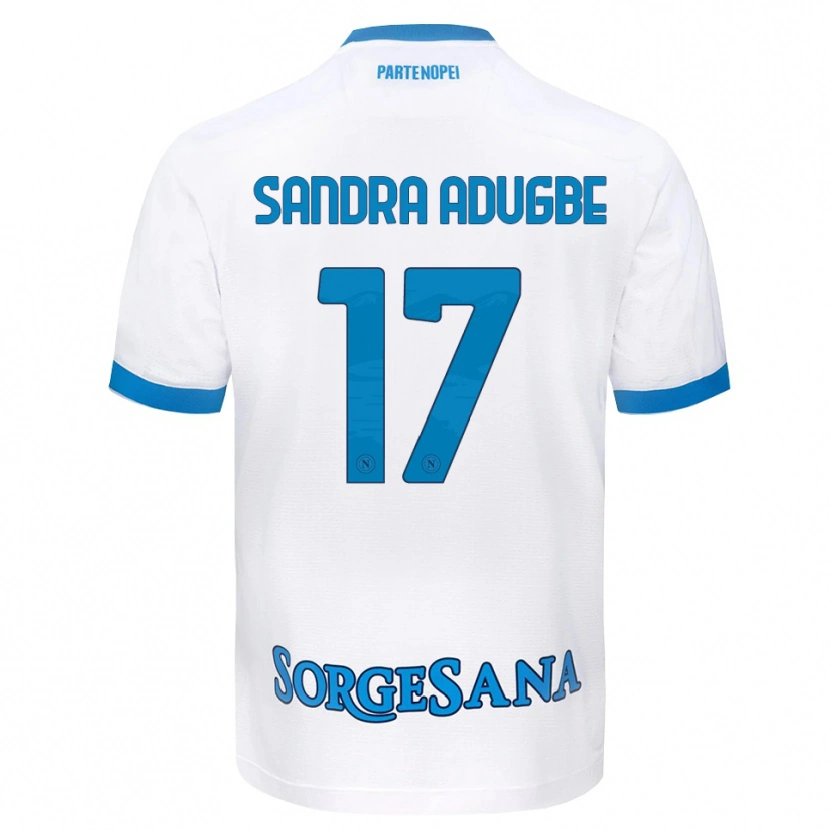 Danxen Hombre Camiseta Olamide Sandra Adugbe #17 Blanco Azul Cielo 2ª Equipación 2026/27 La Camisa