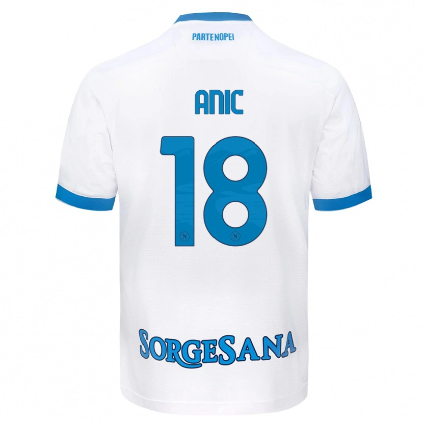 Danxen Hombre Camiseta Ivan Anic #18 Blanco Azul Cielo 2ª Equipación 2026/27 La Camisa