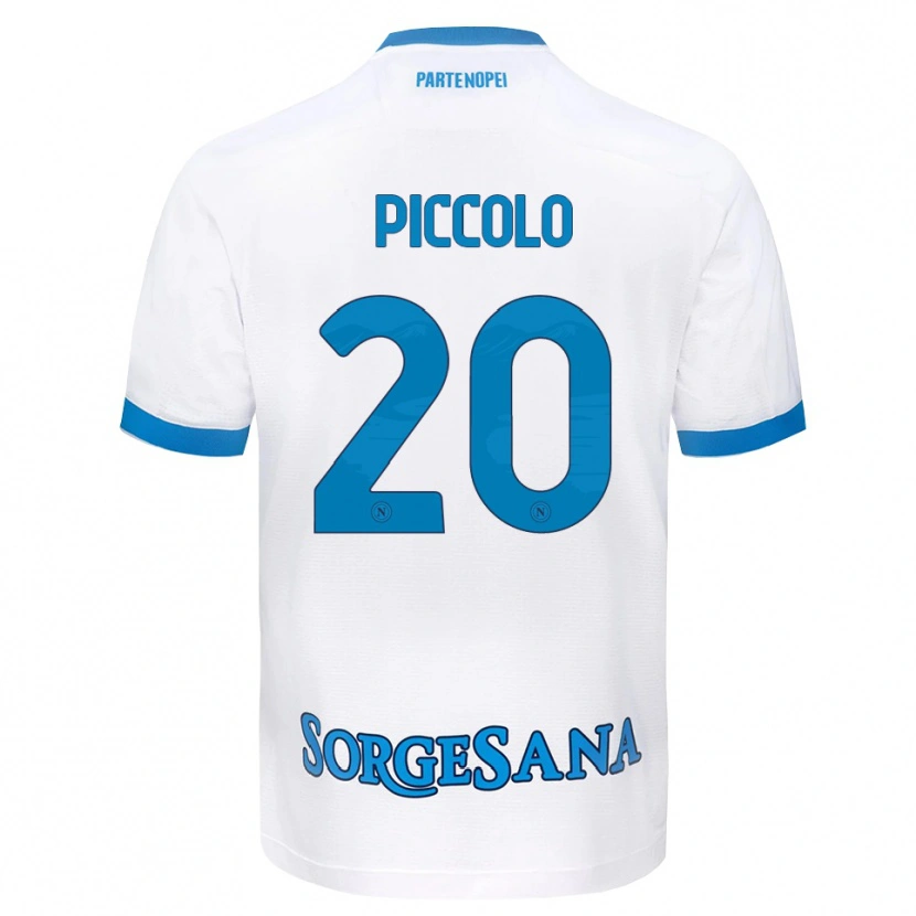 Danxen Hombre Camiseta Salvatore Piccolo #20 Blanco Azul Cielo 2ª Equipación 2026/27 La Camisa