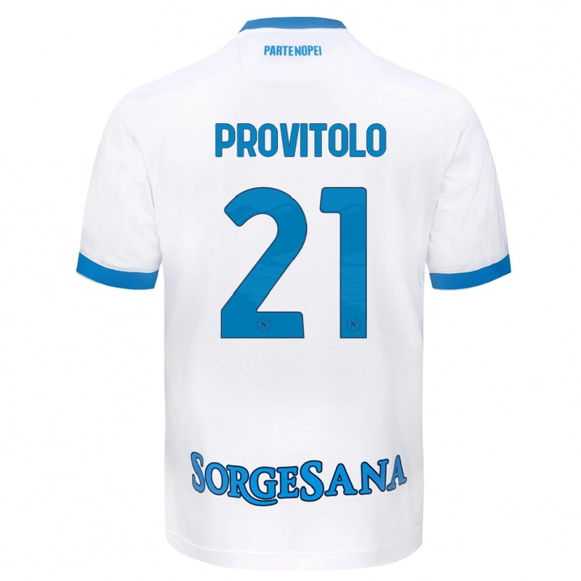 Danxen Hombre Camiseta Vincenzo Provitolo #21 Blanco Azul Cielo 2ª Equipación 2026/27 La Camisa