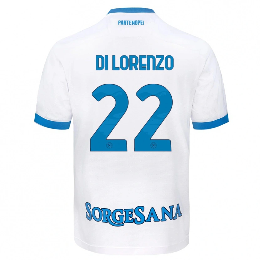 Danxen Hombre Camiseta Giovanni Di Lorenzo #22 Blanco Azul Cielo 2ª Equipación 2026/27 La Camisa