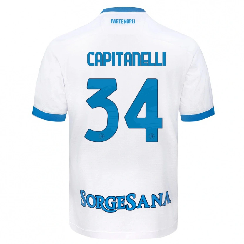 Danxen Hombre Camiseta Ilaria Capitanelli #34 Blanco Azul Cielo 2ª Equipación 2026/27 La Camisa
