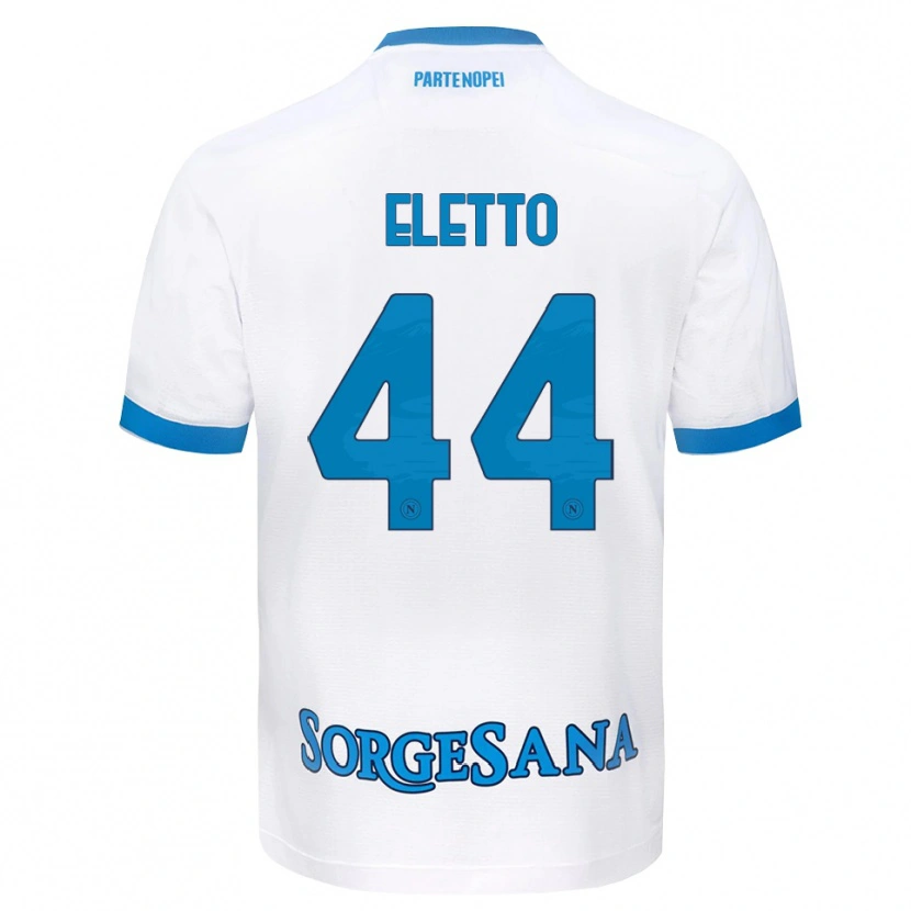 Danxen Hombre Camiseta Francesco Eletto #44 Blanco Azul Cielo 2ª Equipación 2026/27 La Camisa