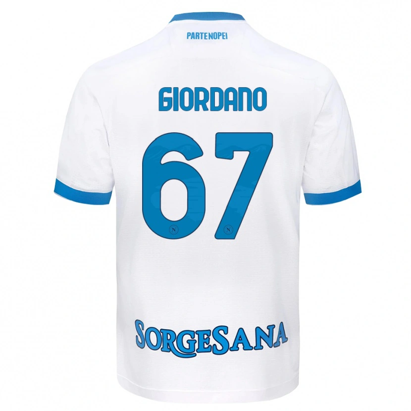 Danxen Hombre Camiseta Michela Giordano #67 Blanco Azul Cielo 2ª Equipación 2026/27 La Camisa