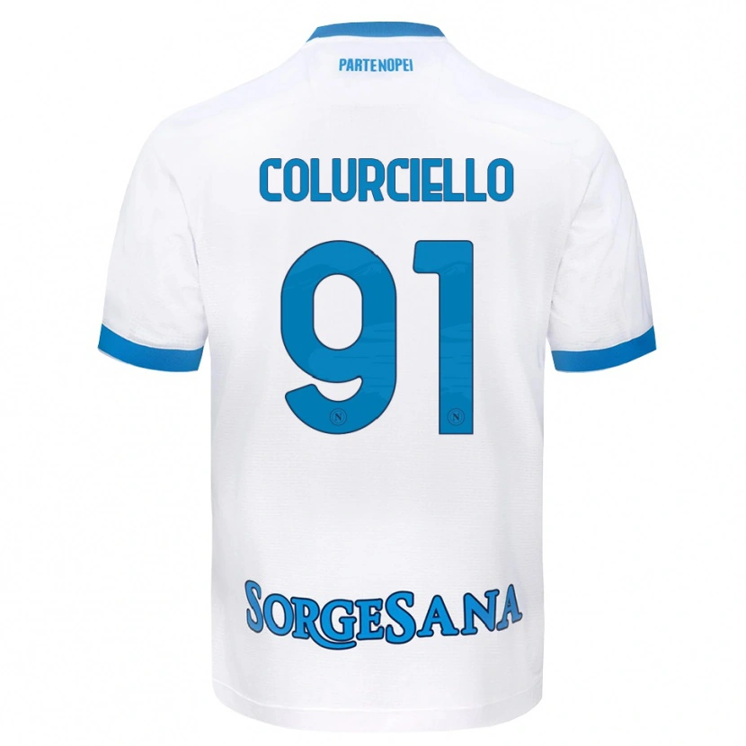 Danxen Hombre Camiseta Cristian Colurciello #91 Blanco Azul Cielo 2ª Equipación 2026/27 La Camisa